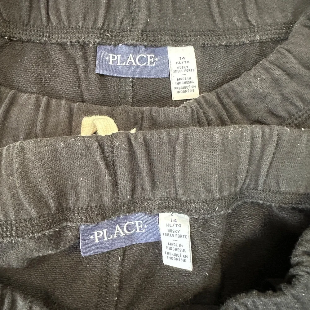 The Children's Place 2-Pack Fleece Shorts 14 XL Husky Black Cotton Blend Set